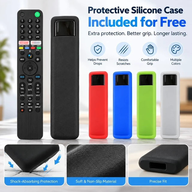 Alt view image 2 of 5 - TX500U Replacement Voice Remote for Sony Smart TVs, Compatible with RMF-TX500U Series, Protective Silicone Case Included