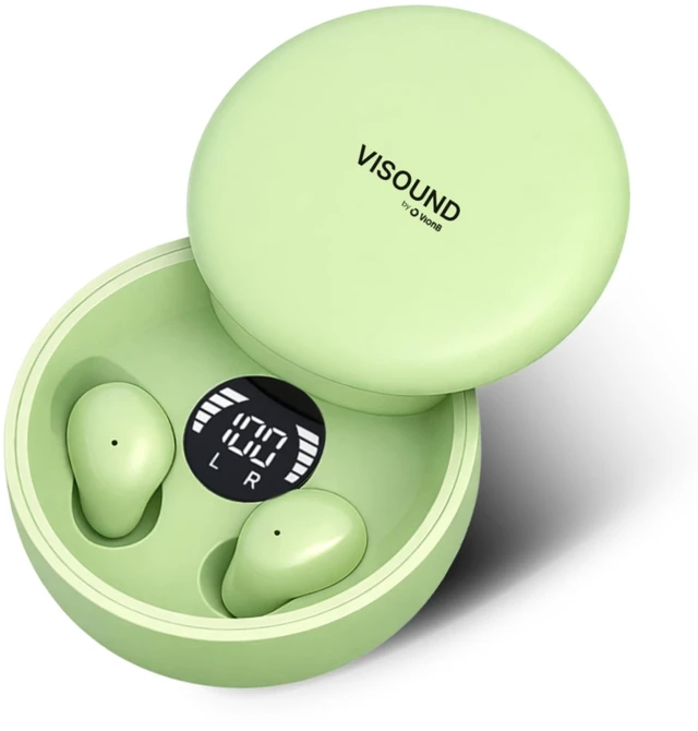 Main image of VISOUND VionB Air Invisible Earbuds Wireless Bluetooth 5.4 for Small Ears, Mini Tiny Ear Buds, IPX5 Waterproof, Sound Isolating Fit, ENC Mic for Clear Calls, Discreet in-Ear Headphones (Sage Gr