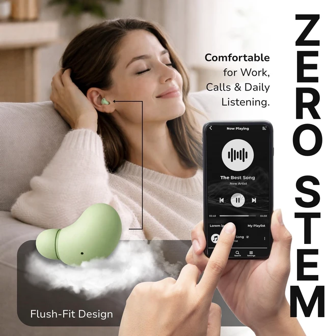 Alt view image 3 of 5 - VISOUND VionB Air Invisible Earbuds Wireless Bluetooth 5.4 for Small Ears, Mini Tiny Ear Buds, IPX5 Waterproof, Sound Isolating Fit, ENC Mic for Clear Calls, Discreet in-Ear Headphones (Sage Gr