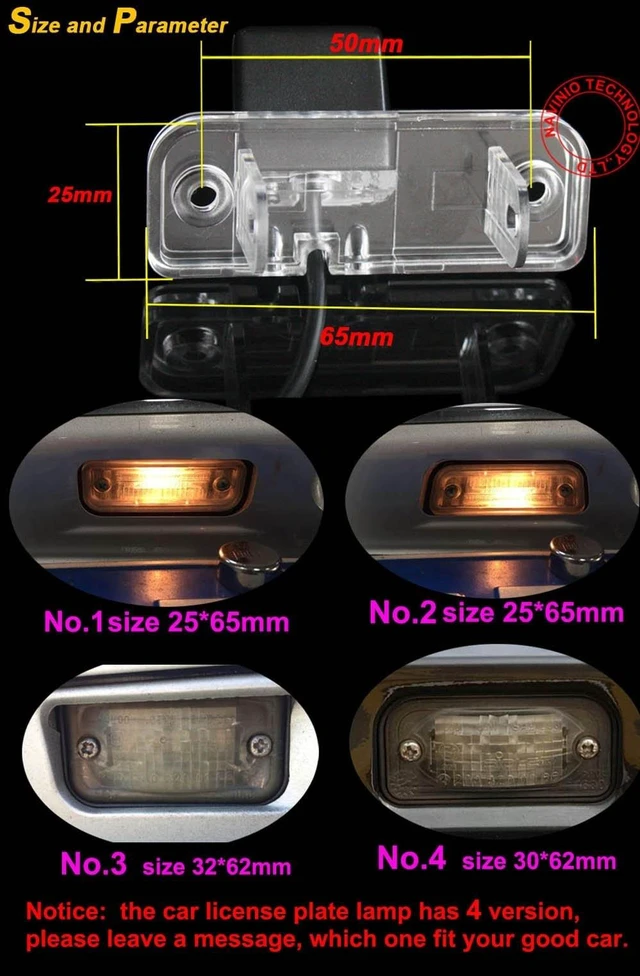 Alt view image 3 of 5 - Waterproof Backup Camera Color Car Rear View Camera 170 Degree Viewing Angle License Plate with Night Vision for C W203 CLK W209 SL R230 W211 R171 C219 S203 S211