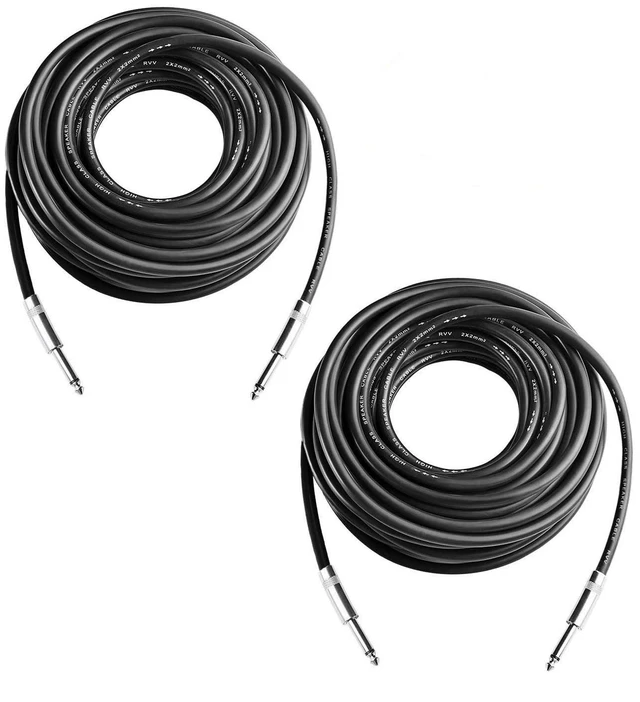 Main image of Yoico 2Pcs 50ft 12AWG 1/4" TS Cable Heavy Duty Audio Amplifier Speaker Cord