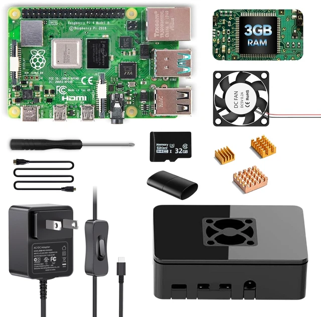 Main image of iRasptek Starter Kit for Raspberry Pi 4B 3GB RAM-32GB SD Card Edition