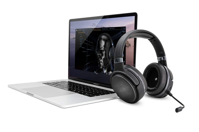 Alt view image 3 of 5 - Audeze Mobius Premium 3D Gaming Headset with Surround Sound, Head Tracking and Bluetooth. Over-Ear Gaming Headphones for PCs, PS4, and Others. V5 firmware.