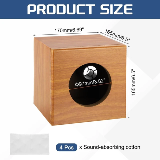 Alt view image 2 of 5 - MECCANIXITY 4" Ported Wooden Speaker Enclosure, Single Vented, Striped Wood
