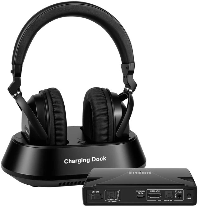 Main image of SIMOLIO Wireless Headphones for TV with HDMI ARC Input & Bluetooth Support