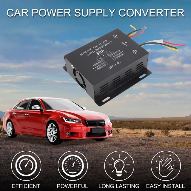 Alt view image 2 of 5 - TUCKBOLD Trucks 24V Step Down to 12V Car Power Supply Module 30A Compatible ^^ Power Supply Converter Black 1 Pcs