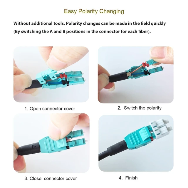 Alt view image 4 of 5 - 165FT/50M OM3 LC to LC Outdoor Armored Fiber Patch Cable, Direct Burial Industrial TPU Duplex Multimode Fiber Optic Cable, 40Gb/10Gb, 50/125 um, Uniboot LC-LC Fiber Patch Cable,OD 5mm