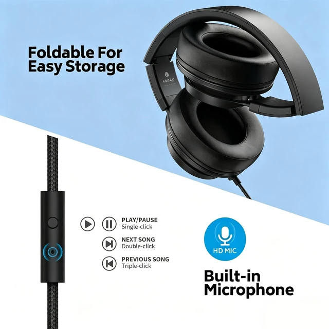Alt view image 4 of 5 - MIXCU Classroom Headphones for Schools 10-Pack, Bulk Wired 3.5mm Jack