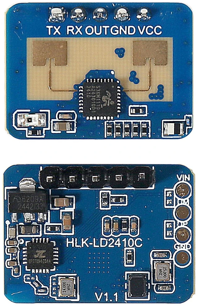 Alt view image 3 of 5 - XIITIA 4pcs LD2410C Human Presence Radar Sensor Module HLK-LD2410 LD2410 Millimeter Wave Non-Contact 24GHz ISM Band Serial Port IO Level Output