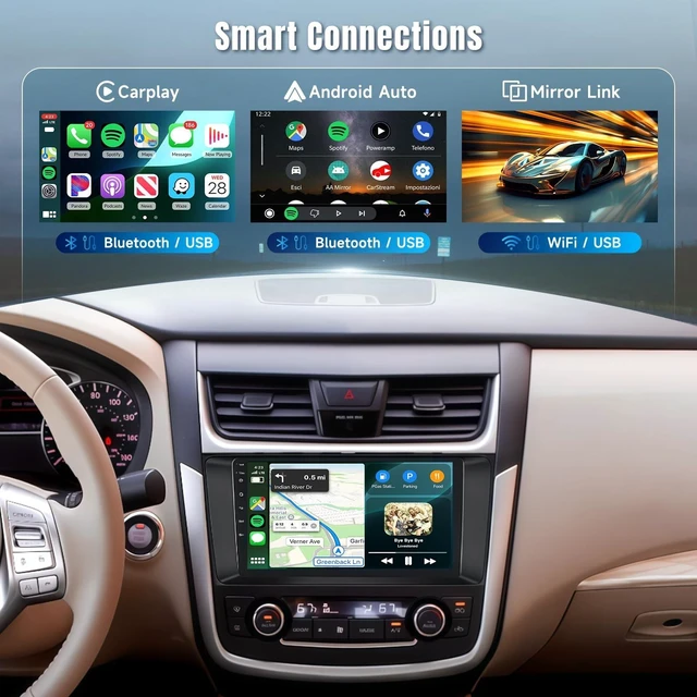 Alt view image 5 of 5 - 4+64GB Car Stereo for Nissan Altima 2013-2018 with Wireless CarPlay
