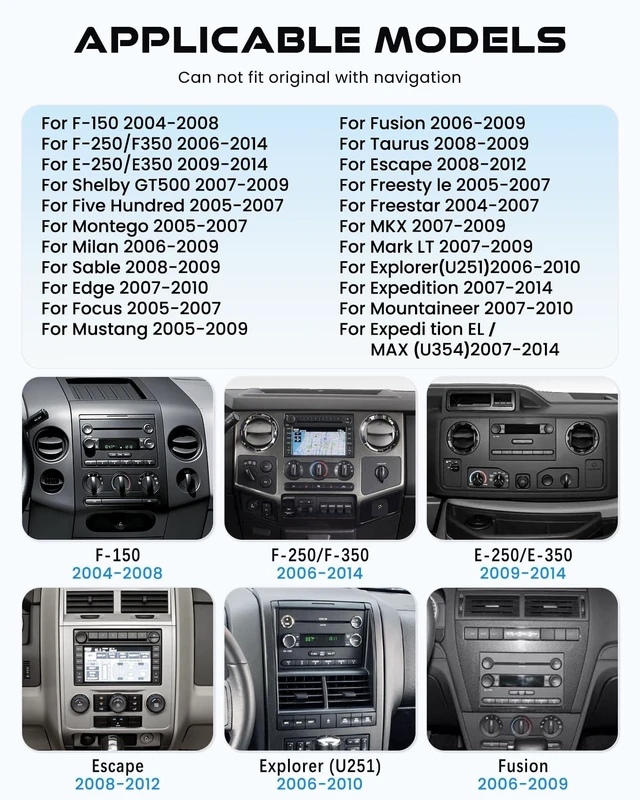 Alt view image 2 of 5 - 4+64 Android 15 Car Radio for Ford F150/F250/F350 2004-2014, Wireless Carplay&Android Auto with 7 Inch IPS Touchscreen Stereo Support Bluetooth/Voice Control/GPS/WiFi/Back-up Camera/SWC/FM
