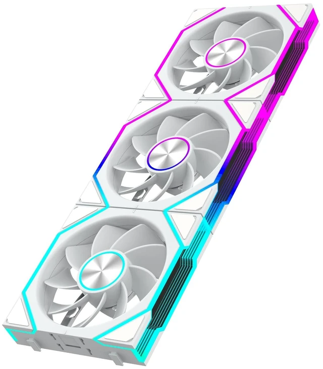 Main image of JEYI 120mm ARGB Case Fan 3-Pack Daisy Chain PWM Forward, White