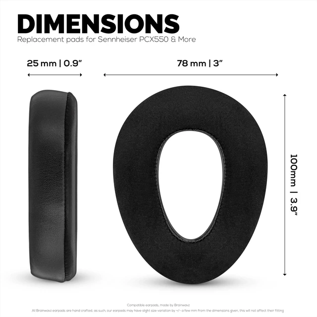 Alt view image 4 of 5 - Hybrid Earpads for Sennheiser PXC480, PXC550, PXC550-II, MB660 UC & MB660 MC Headphones. Cooling Gel Gaming Cushions Thick Memory Foam, Additional Comfort - By Brainwavz