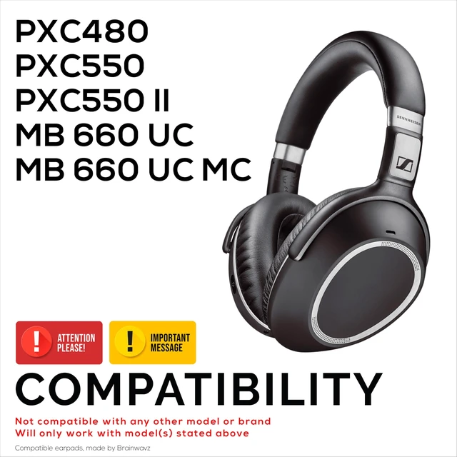 Alt view image 2 of 5 - Hybrid Earpads for Sennheiser PXC480, PXC550, PXC550-II, MB660 UC & MB660 MC Headphones. Cooling Gel Gaming Cushions Thick Memory Foam, Additional Comfort - By Brainwavz
