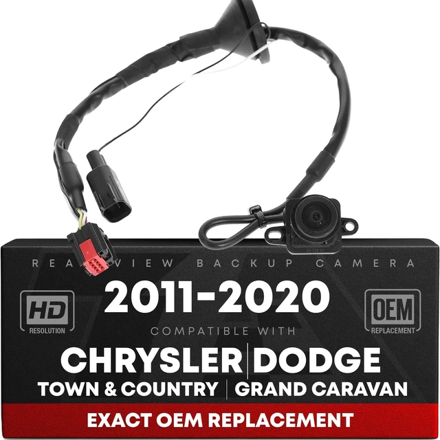 Main image of Rear View Backup Camera, Reverse Park Assist - Compatible with 2011-2016 Chrysler Town & Country, 2011-2020 Dodge Grand Caravan - OEM 4672639AA, 590-127