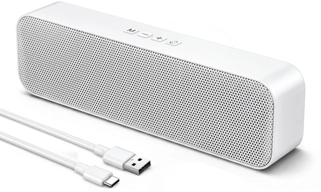 Main image of KASOHQEE Computer Speakers for Desktop PC,USB Powered & Plug and Play,with Bluetooth 5.3/3.5mm AUX Input,Small Bluetooth Speakers with Stereo Sound Fit Under the Monitor for Office Work, Gaming, Music