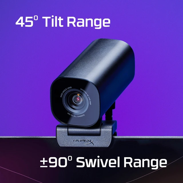 Alt view image 5 of 5 - HyperX Vision S Webcam, 4K Video Recording @ 30fps, 90 Field-of-View, Responsive Autofocus, Hyperflex Cable, Aluminum Body, Plug and Play, Sony Starvis 8MP Sensor, 5G2P Lens, USB-C Black