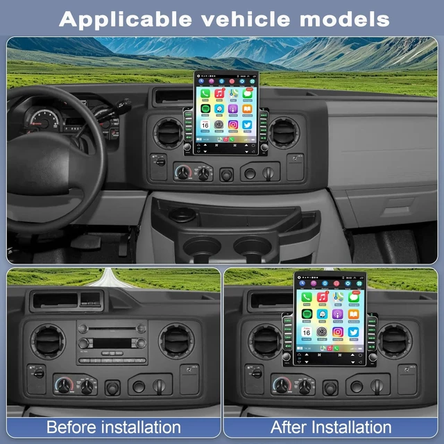 Alt view image 2 of 5 - 9.7 Inch Double Din Car Radio Stereo for Ford E-150/E-250 2005-2014