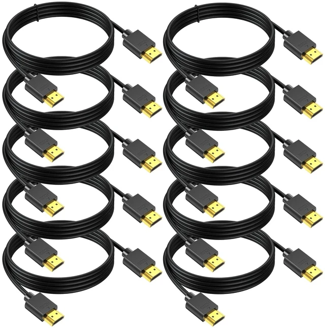 Main image of HDMI Cable 10 FT 10-Pack,Shielded 4K HDMI 2.0 Cord CL3 Rated,High Speed,ARC