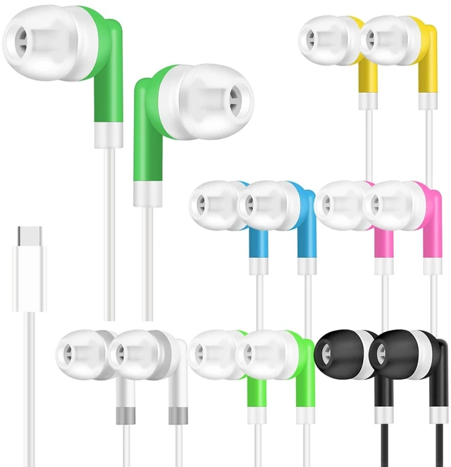 Main image of CNSZSLZ 30 Pack USB Type C Kids Earbuds Bulk for Classroom,Wired Earphones