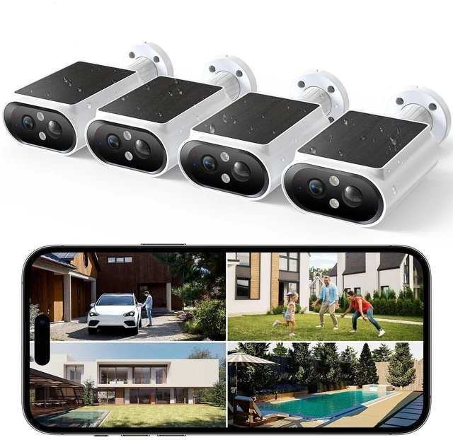 Main image of AlkiVision Solar Security Cameras Wireless Outdoor - 2K Night Color Vision for Outdoor Security, 360 View, AI Motion Detection, Spotlight, 2-Way Audio, Siren, IP67 Waterproof, SD/Cloud Storage,