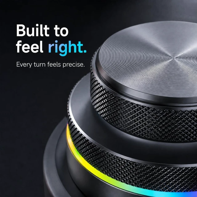 Alt view image 4 of 5 - MOSHOU Knob Macro Pad, 3-Layer Programmable Keyboard,wireless & Type-C & BT