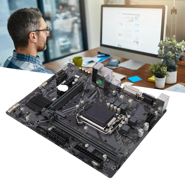Alt view image 4 of 5 - Tangxi H410M D2VX SI Computer Motherboard, M ATX Desktop Motherboard with 2 DDR4 DIMM Slots for LGA 1200 10th Gen CPU, Support 2933 2666 2400 2133MHz, VGA DVI Output