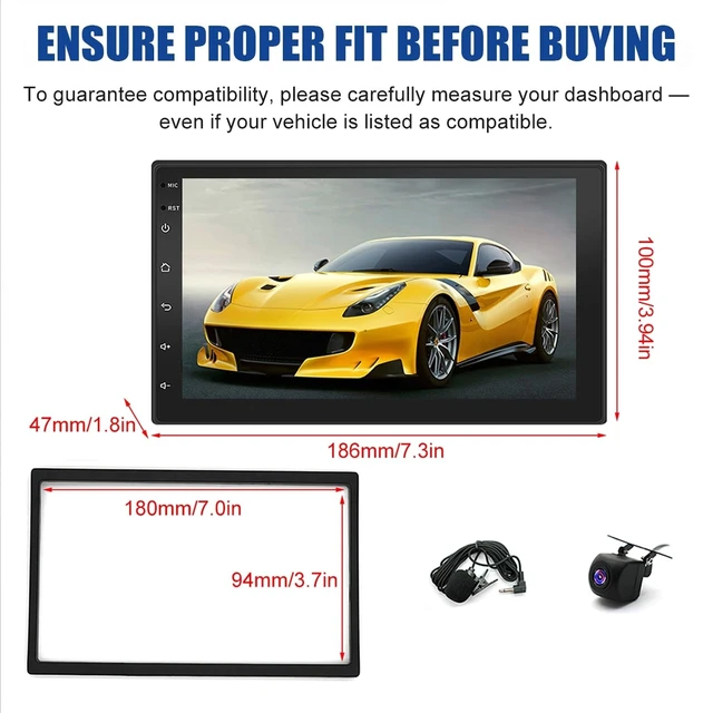 Alt view image 5 of 5 - 7 inch Car Stereo for GMC Yukon 2004-2006 with Wireless Carplay Android Auto Double Din Android 14 for Yukon 04-06 Radio w/HD Touchscreen Bluetooth WiFi FM/RDS GPS Mirror Link Navi Camera SWC,