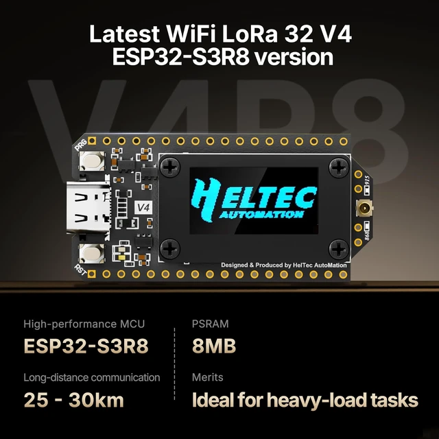 Alt view image 2 of 5 - Heltec ESP32 LoRa 32 V4-R8 Deve Board with Display
