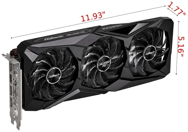 Alt view image 2 of 3 - ASRock Radeon RX 7600 Challenger Pro 8GB OC, AMD RDNA 3, 8GB GDDR6, PCIe 4.0, Triple Fans, 0dB Silent, 2695MHz Boost, Triple Fan Graphics Card