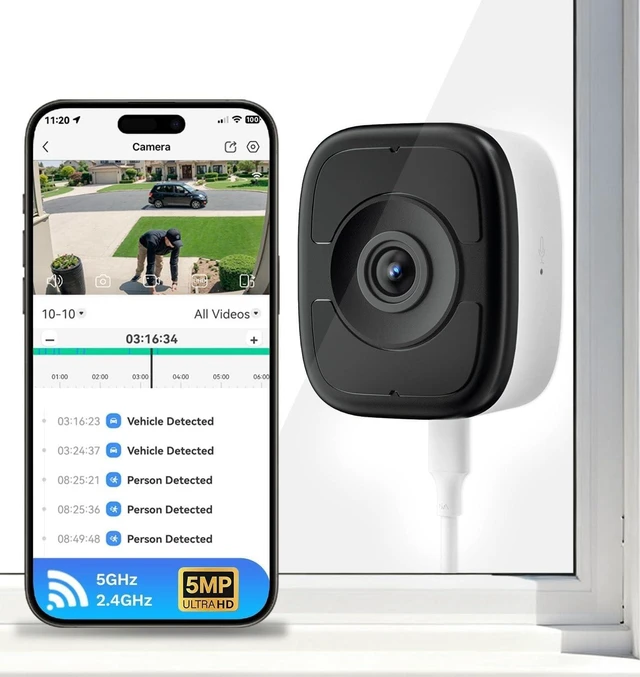 Main image of LongPlus 5MP 3K Safeview Window Security Camera, WiFi6 Indoor Window Camera