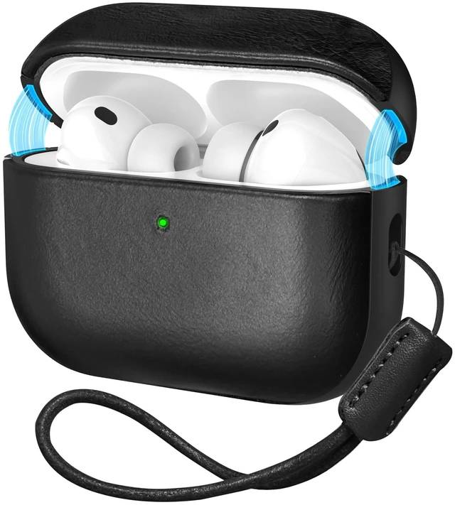 Main image of Delidigi Magnetic Lid Genuine Leather Case for AirPods Pro 3 (2025)