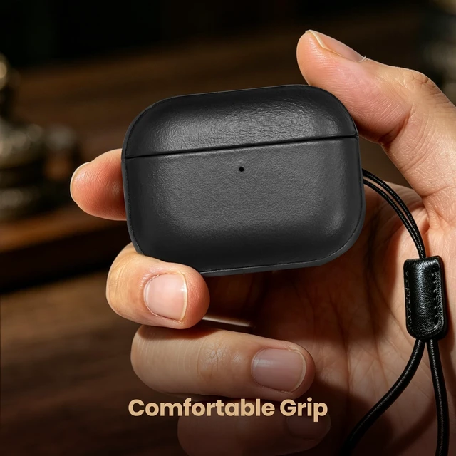 Alt view image 4 of 5 - Delidigi Magnetic Lid Genuine Leather Case for AirPods Pro 3 (2025)