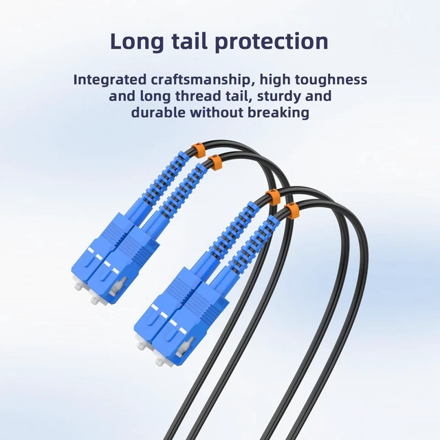 Alt view image 4 of 5 - Jeirdus 150M SC to SC Outdoor Armored Duplex 9/125 SM Fiber Optic Cable Jumper - Optical Patch Cord, Singlemode, 150Meters/492ft