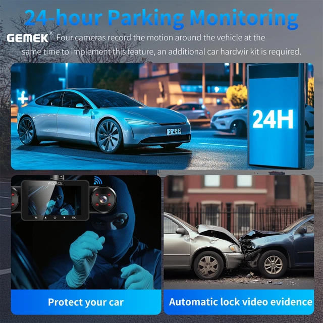Alt view image 5 of 5 - WIZACE 4 Channel Dash Cam 360 Degree View 5G WiFi & APP Control