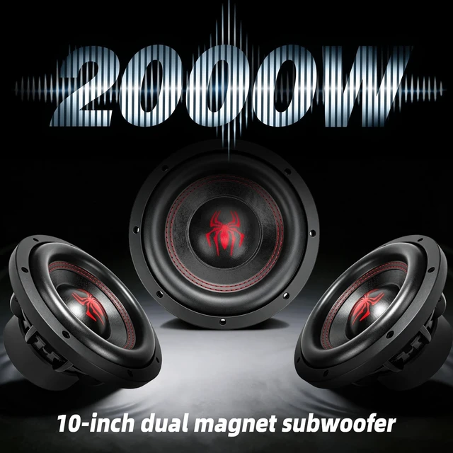 Alt view image 2 of 5 - WDiYA 10 in Subwoofers 2000W 4 Ohm SPL 10 Inch Car Sub Woofes