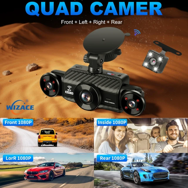 Alt view image 4 of 5 - WIZACE 4 Channel Dash Cam 360 Degree View 5G WiFi & APP Control