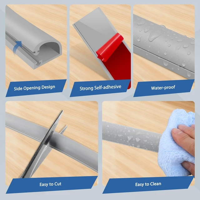 Alt view image 3 of 5 - EYAYEN Silicone Cord Covers for Wires on Wall Cord Hider Self-Adhesive