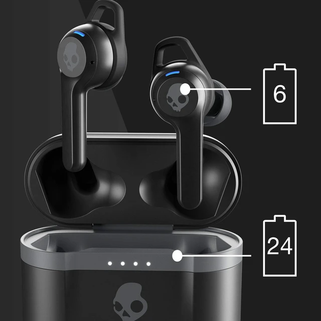 Alt view image 5 of 5 - Skullcandy Indy Evo in-Ear Wireless Earbuds, 30 Hr Battery, Microphone, Works with iPhone Android and Bluetooth Devices - Black