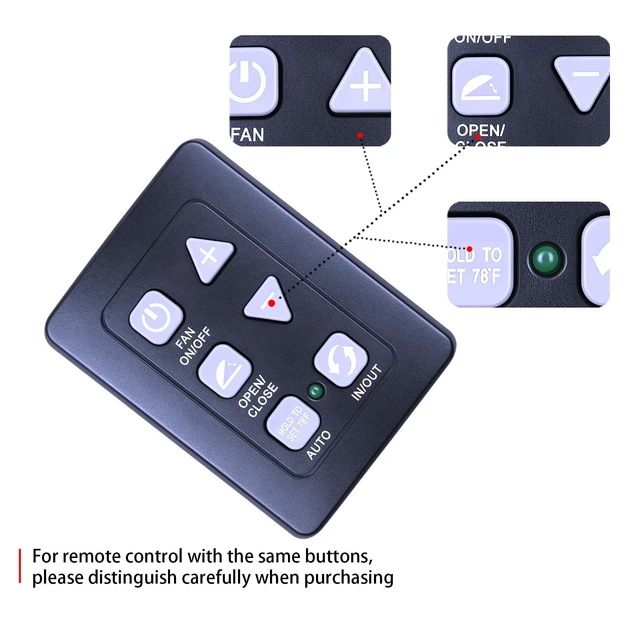Alt view image 4 of 5 - RYQIF Replacement Remote Control for MaxxAir MaxxFan Deluxe Roof Vent, Compatible with 00A03601K 00A03651K 00A03600K 00A03650K 03601K 03651K 03600K 03650K