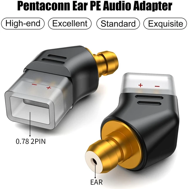 Alt view image 3 of 5 - okcsc Ear Male to Recessed 2PIN Female Headphone Adapter for Earbuds to Recessed 2PIN Cable for Pentaconn Ear PE Mini Adapter for HS1511 HS1511CU 1750CU 1300ss Madoo Typ821 Madoo M001 1 Pair Clear
