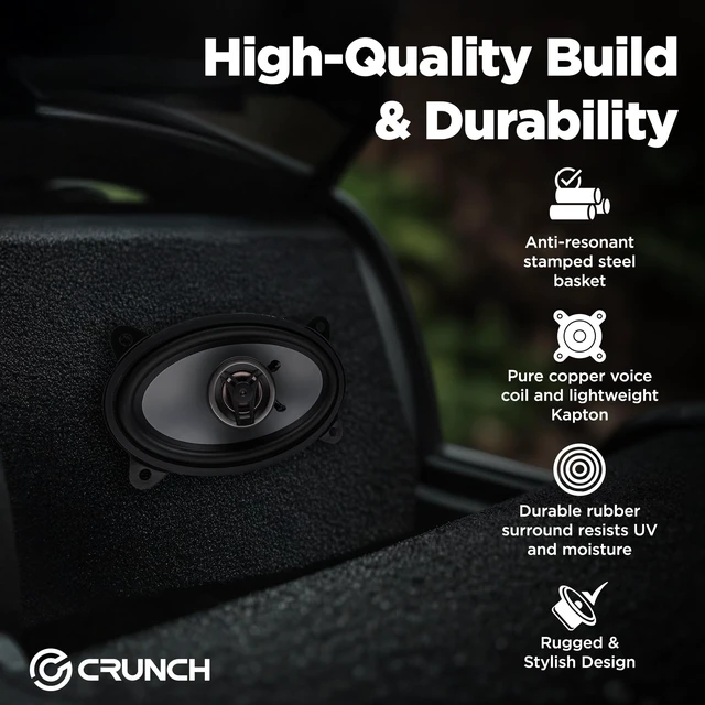 Alt view image 3 of 5 - Crunch CS Series 4x6 Inch 250W 2-Way Coaxial Car Speakers, Pair