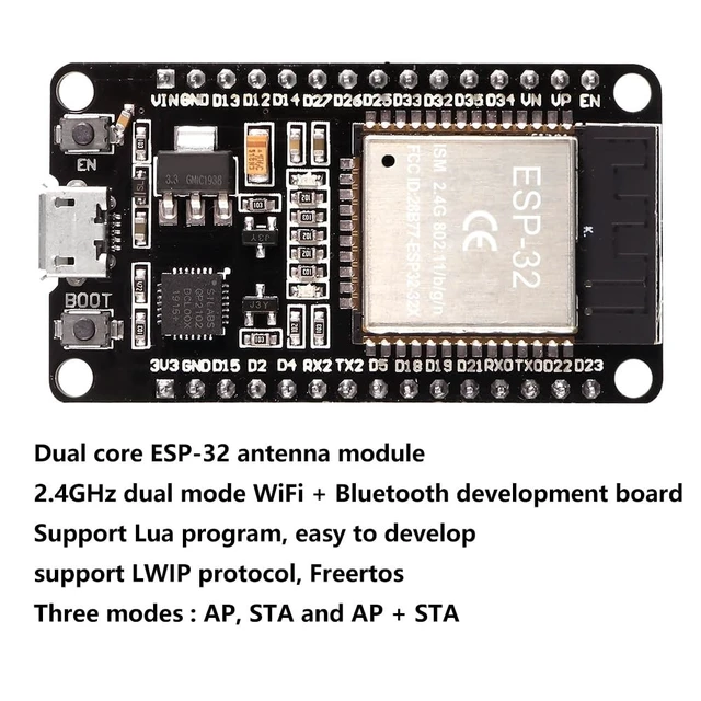 Alt view image 2 of 5 - 10Pcs ESP32 CP2102 Micro Development Board integrates 30PIN Wi-Fi Bluetooth Dual Core USB for Easy Connection and Programming Networking Smart Component DIY Robot