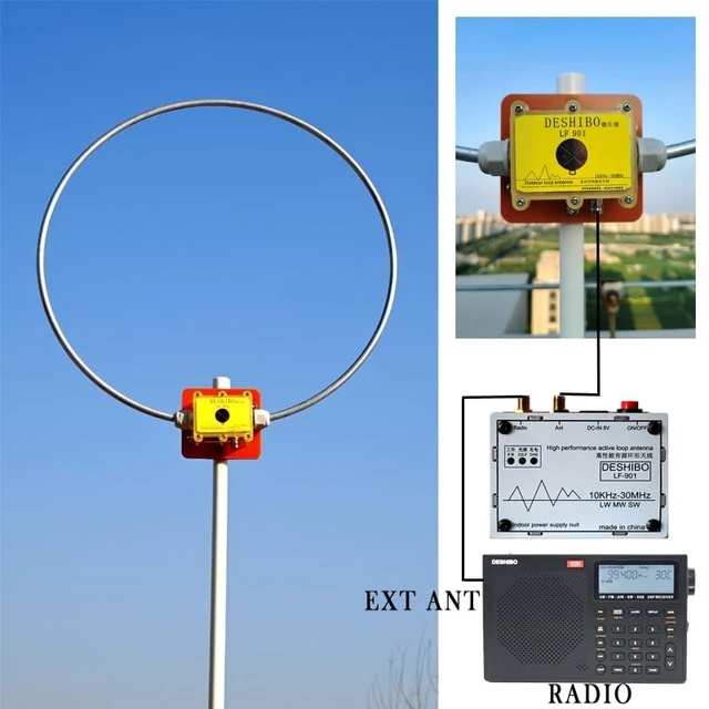 Alt view image 3 of 5 - GOOZEEZOO LF-901 Active Loop Antenna, 10KHz-30MHz Shortwave Antenna 3000mAh