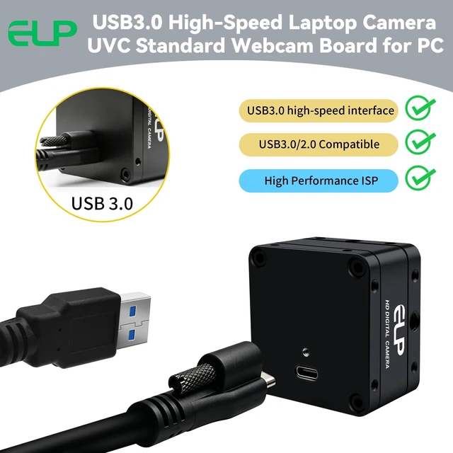 Alt view image 4 of 5 - ELP 5mp 60fps Global Shutter USB3.0 Camera Wide Angle 120degree Webcam for Computer Mini UVC USB3.0/2.0 PC Camera for Laptop High Speed Lightburn Cameras for Windows, Linux, Mac, Pi, Jetson Nano