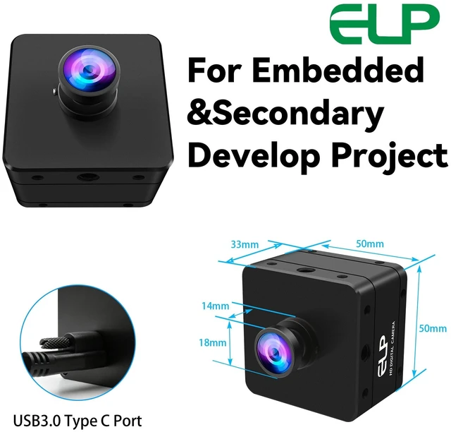 Alt view image 5 of 5 - ELP 5mp 60fps Global Shutter USB3.0 Camera Wide Angle 120degree Webcam for Computer Mini UVC USB3.0/2.0 PC Camera for Laptop High Speed Lightburn Cameras for Windows, Linux, Mac, Pi, Jetson Nano