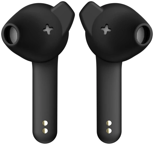 Main image of Defunc True Basic Open-Fit Semi-in-Ear Wireless Earbuds, Bluetooth 6.0 with Patented Silicone Ear Wings, AI App with OpenAI Chat AI, Quad Microphones, IPX4 Waterproof, 22H Playtime(Black)