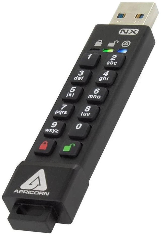 Main image of Apricorn 256GB Aegis Secure Key 3 NX 256-Bit Encrypted FIPS 140-2 Level 3 Validated Secure USB 3.0 Flash Drive (ASK3-NX-256GB),Black