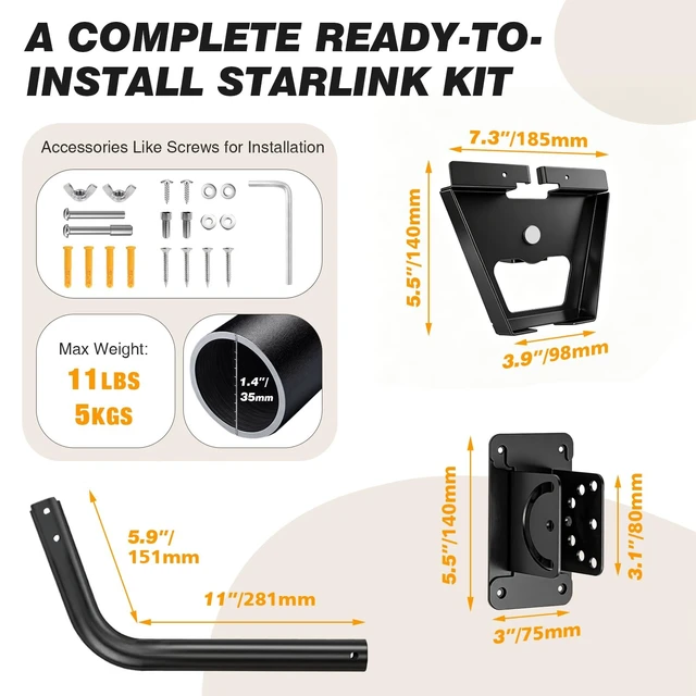 Alt view image 4 of 5 - Standard 4/4X Mount for Starlink, Fits for Starlink Standard Gen 3/V3