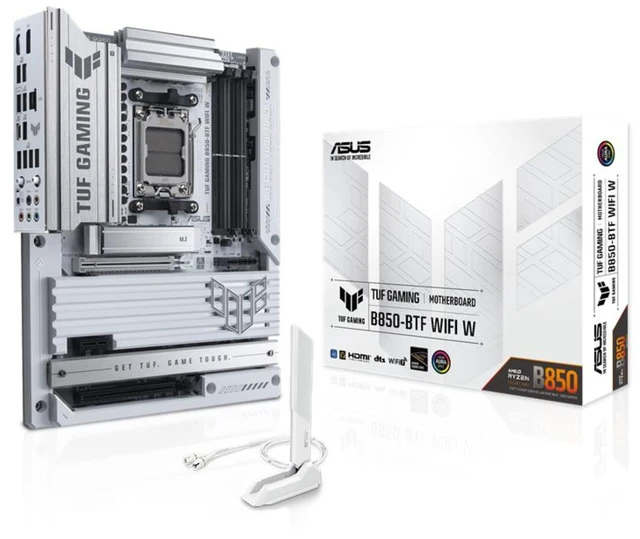Main image of ASUS TUF Gaming B850-BTF WiFi W AMD B850 ATX Motherboard,Hidden-Connector Design, 14+2+1 80A DrMOS Power Stages, DDR5, PCIe 5.0 Ready, 3X M.2, Wi-Fi 7, 2.5Gb LAN, DP, HDMI, USB 20Gbps Type-C
